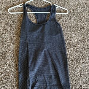 lululemon athletica Black and Gray Striped Swiftly Tech Racerback Tank Top
